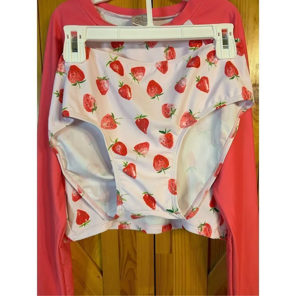 Girls Sol Swim UPF 50 2 Piece Long Sleeve Swimsuit Size 16 nwt (0256) Read